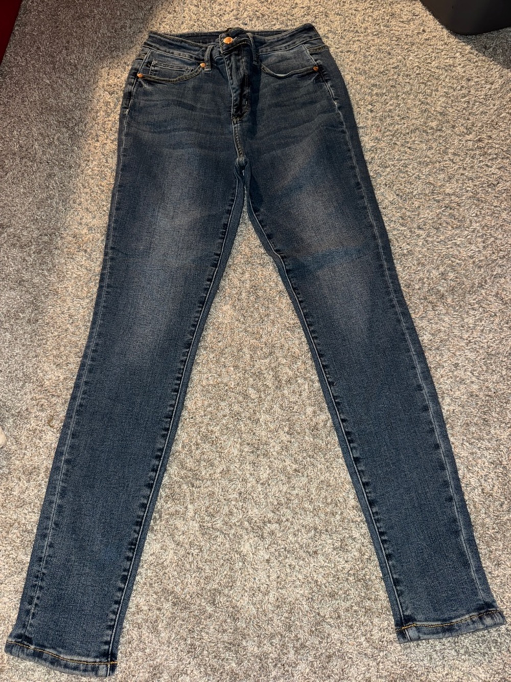 Judy Blue Med/ Dark Wash High-Rise Skinny Jeans - Blue